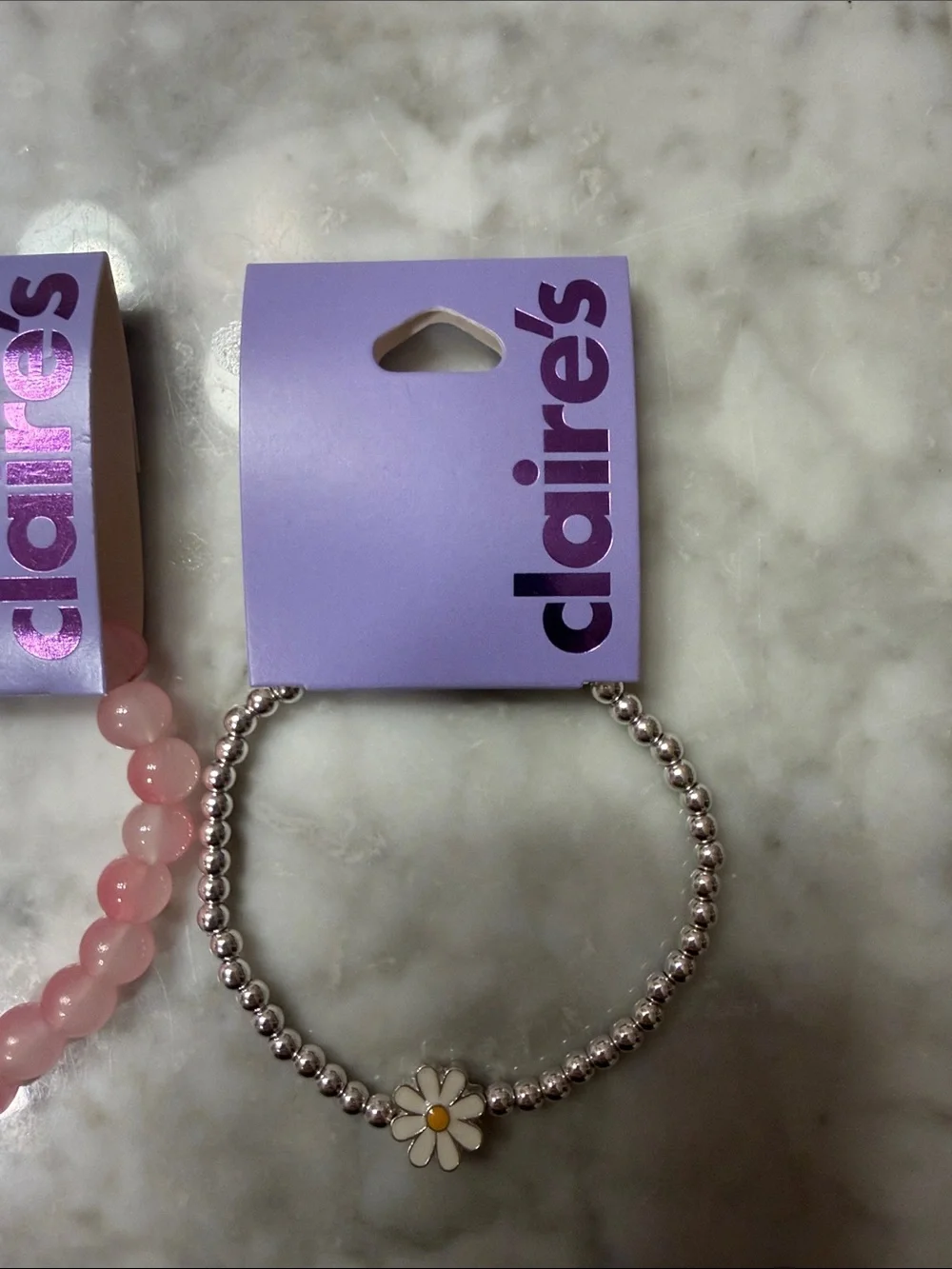 Claire's Lavender, Pink & Silver Charm Bracelet Set